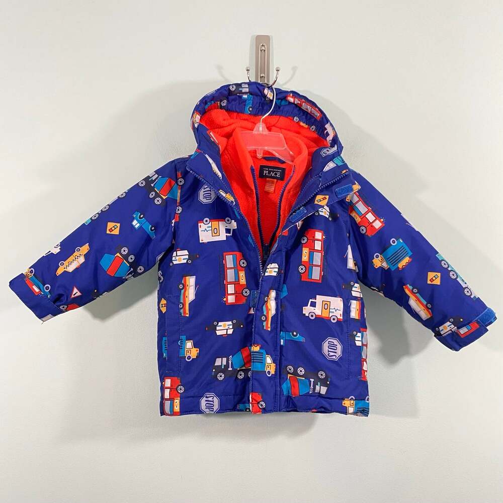 The Children's Place Blue Vehicles Pattern 3 in 1 Fleece Winter Jacket Size 2T